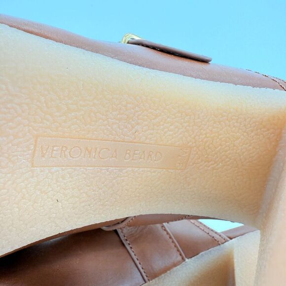 Veronica Beard Garrick Chunky Suede Platform Slide Sandals Buckle Brown 9.5M - Picture 10 of 13
